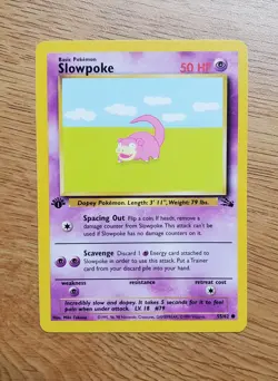 5 Card Lot 1999 Pokemon Fossil 1st Edition. Kabuto,Slowpoke,Shellder,Zubat,Train - Image 2