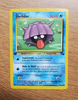 5 Card Lot 1999 Pokemon Fossil 1st Edition. Kabuto,Slowpoke,Shellder,Zubat,Train - Image 3