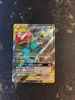 Celebi & Venusaur GX Tag Team Pokemon Card 270 HP - Image 1