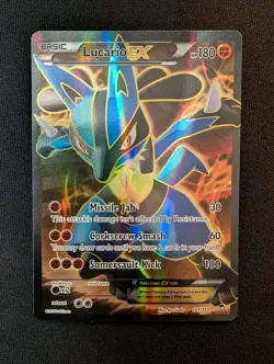 Pokemon Lucario EX 2014 XY Furious Fists Full Art Holo Card 107/111 LP Condition - Image 1