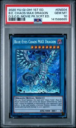 2020 YU-GI-OH! DSOD-1ST EDITION #ENS04 BLUE-EYES CHAOS MAX DRAGON PSA 10 - Image 1
