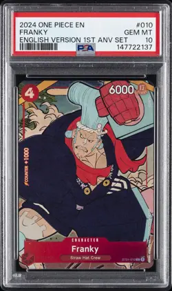 2024 ONE PIECE ENGLISH VERSION 1ST ANNIVERSARY SET #010 FRANKY PSA 10 - Image 1