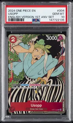 2024 ONE PIECE ENGLISH VERSION 1ST ANNIVERSARY SET #004 USOPP PSA 10 - Image 1