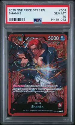 2025 ONE PIECE STARTER DECK ST23-RED SHANKS #001 SHANKS PSA 10 - Image 1