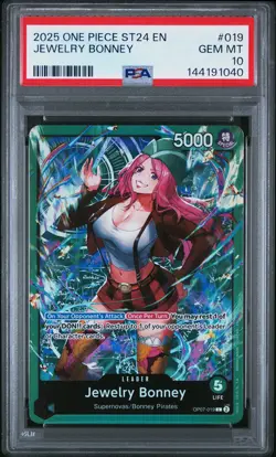 2025 ONE PIECE STARTER DECK ST24-GREEN JEWELRY BONNEY #019 JEWELRY BONNEY PSA 10 - Image 1