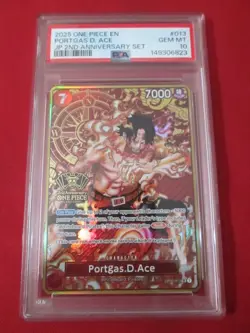 Portgas.D.Ace (One Piece 2nd Anniversary Set) OP02-013 PSA 10 Gem Mint - Image 1