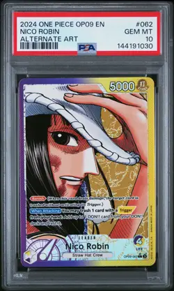 2024 ONE PIECE OP09-EMPERORS IN THE NEW WORLD ALTERNATE ART NICO ROBIN PSA 10 - Image 1