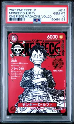 2025 ONE PIECE JAPANESE PROMOS MAGAZINE VOL.20 #014 MONKEY D. LUFFY PSA 10 - Image 1