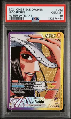 2024 ONE PIECE OP09-EMPERORS IN THE NEW WORLD ALTERNATE ART NICO ROBIN PSA 10 - Image 1