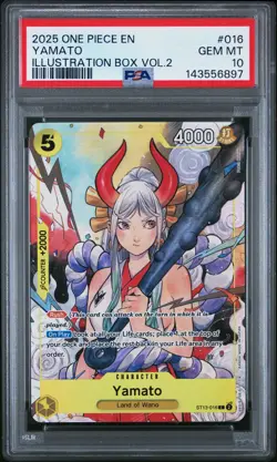 2025 ONE PIECE PROMOS ILLUSTRATION BOX VOL.2 #016 YAMATO PSA 10 - Image 1