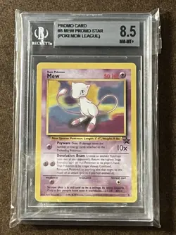 Mew Movie Promo BGS Near Mint+ 8.5 (No. 8) 1999 Pokemon League psa Pokemon Card - Image 1