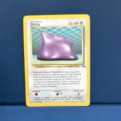 Pokemon Ditto Fossil Holo Rare Card 3/62 Unlimited 50HP Wizards English 1999 - Image 1