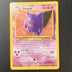 Pokemon Gengar Fossil Rare Regular Unlimited English 20/62 1999 Card - Image 1