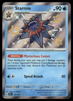 Pokemon Cards Starmie 119/091 Paldean Fates Shiny Rare NM *2 - Image 1