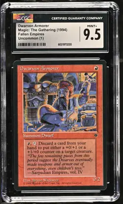 DWARVEN ARMORER Fallen Empires Rare Reserved List CGC 9.5 MTG [Nostalgium] - Image 1