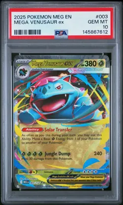 2025 POKEMON MEG EN-MEGA EVOLUTION #003 MEGA VENUSAUR EX PSA 10 - Image 1