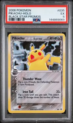 2006 POKEMON BLACK STAR PROMOS #035 PIKACHU-HOLO PSA 5 - Image 1