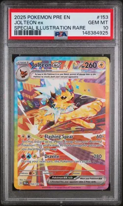 2025 POKEMON PRE EN-PRISMATIC EVOLUTIONS #153 JOLTEON EX PSA 10 - Image 1