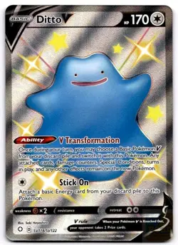 Ditto V SV118/SV122 Holo V Rare Shining Fates Shiny Vault Pokemon Holo Near Mint - Image 1