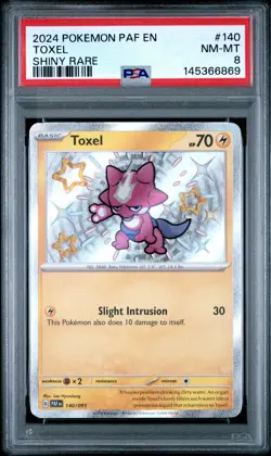 2024 POKEMON PAF EN-PALDEAN FATES SHINY RARE #140 TOXEL PSA 8 - Image 1