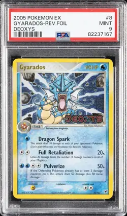 2005 POKEMON EX DEOXYS #8 GYARADOS-REVERSE FOIL PSA 9 - Image 1