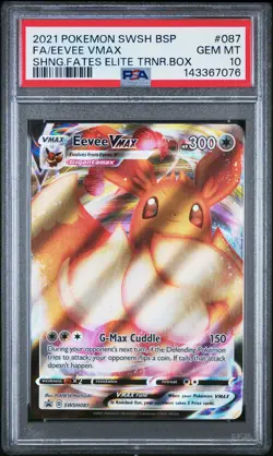 2021 POKEMON SWSH BLACK STAR PROMO #087 FULL ART/EEVEE VMAX PSA 10 - Image 1