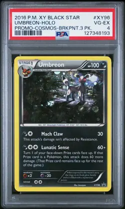 2016 POKEMON XY BLACK STAR PROMO COSMOS-BREAKPOINT 3 PACK UMBREON-HOLO PSA 4 - Image 1