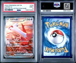 2024 POKEMON SSP EN-SURGING SPARKS SPECIAL ILLUSTRATION RARE LATIAS EX PSA 9 - Image 3