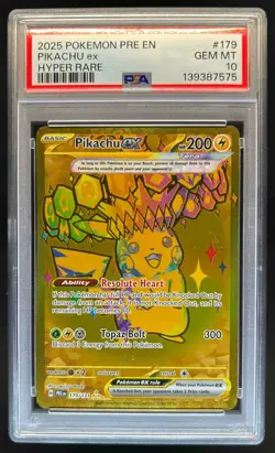 2025 Pokemon Prismatic Evolutions Pikachu ex #179/131 PSA 10 GEM MINT - Image 1