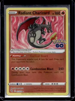 2022 Pokemon SWSH Pokemon GO Radiant Charizard #011/078 - Image 1