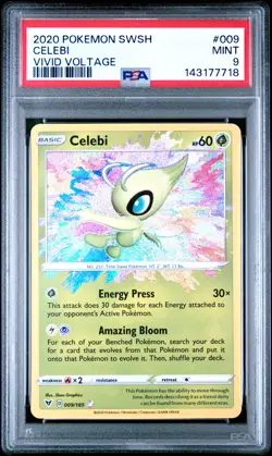 2020 POKEMON SWORD & SHIELD VIVID VOLTAGE #009 CELEBI PSA 9 - Image 1