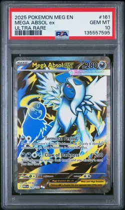 2025 POKEMON MEG EN-MEGA EVOLUTION ULTRA RARE #161 MEGA ABSOL EX PSA 10 - Image 1