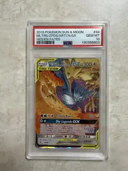 Pokemon 2019 Moltres & Zapdos & Articuno GX 44/68 Hidden Fates GEM MINT PSA 10 - Image 1