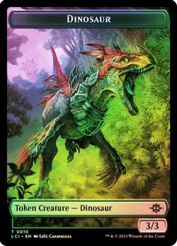 Dinosaur (#010) / Dinosaur Egg Token Foil The Lost Caverns of Ixalan NM MTG - Image 1