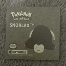 1999 Artbox Pokemon Stickers Series 1 Gold Snorlax #G04 - Image 2