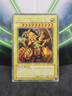 Yugioh The Winged Dragon of Ra DOD-001 Prismatic Secret Rare MP/HP - Image 1