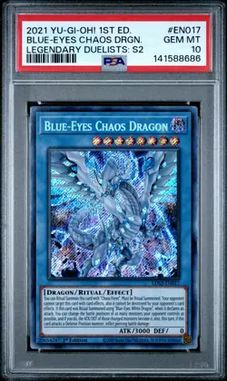 2021 YU-GI-OH LEGEND DUELISTS SEASON 2 1ST EDITION BLUE-EYES CHAOS DRAGON PSA 10 - Image 1