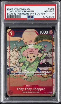 2024 ONE PIECE ENGLISH VERSION 1ST ANNIVERSARY SET #006 TONY TONY CHOPPER PSA 10 - Image 1