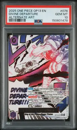 2025 ONE PIECE OP13-CARRYING ON HIS WILL ALTERNATE ART DIVINE DEPARTURE PSA 10 - Image 1