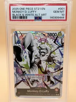 One Piece Monkey D. Luffy ST21 Gear 5 Alternate Art English ST21-001 PSA 10 - Image 1