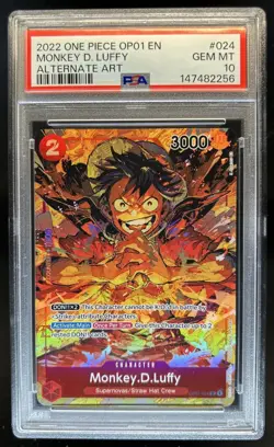 2022 One Piece Romance Dawn Monkey.D.Luffy Alternate Art #OP01-024 PSA 10 - Image 1