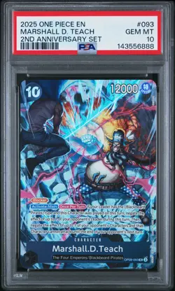 2025 ONE PIECE ENGLISH VERSION 2ND ANNIVERSARY SET #093 MARSHALL D. TEACH PSA 10 - Image 1