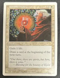 1997 Magic The Gathering MTG Blessed Wine Kaja Foglio Art Card Poor - Image 1