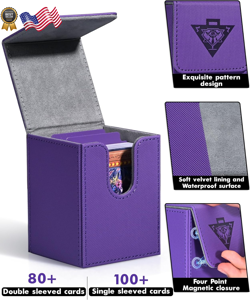 Card Deck Box for MTG Yugioh TCG Card Storage Box with Divider Holds 100+ Sleeve - Image 2