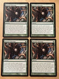 Magic the Gathering MTG 4x Ancient Stirrings Rise of the Eldrazi LP Playset - Image 1