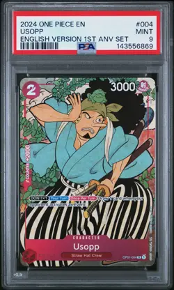 2024 ONE PIECE ENGLISH VERSION 1ST ANNIVERSARY SET #004 USOPP PSA 9 - Image 1