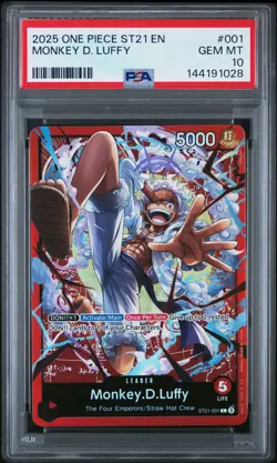 2025 ONE PIECE STARTER DECK ST21-EX GEAR 5 #001 MONKEY D. LUFFY PSA 10 - Image 1
