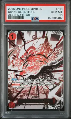 2025 ONE PIECE OP10-ROYAL BLOOD ALTERNATE ART #019 DIVINE DEPARTURE PSA 10 - Image 1