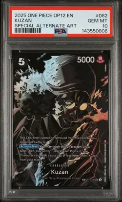 2025 ONE PIECE OP12-LEGACY OF THE MASTER SPECIAL ALTERNATE ART #082 KUZAN PSA 10 - Image 1