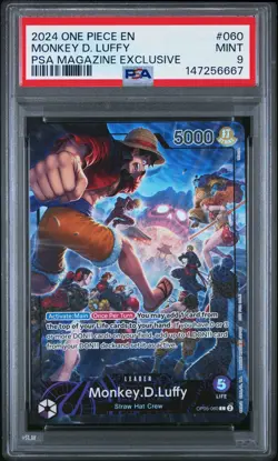 2024 ONE PIECE PROMOS PSA MAGAZINE EXCLUSIVE #060 MONKEY D. LUFFY PSA 9 - Image 1
